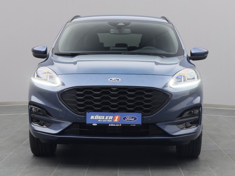 Frontansicht eines Ford Kuga ST-Line X 225PS Plug-in-Hybrid Aut. in Chrome Blue 
