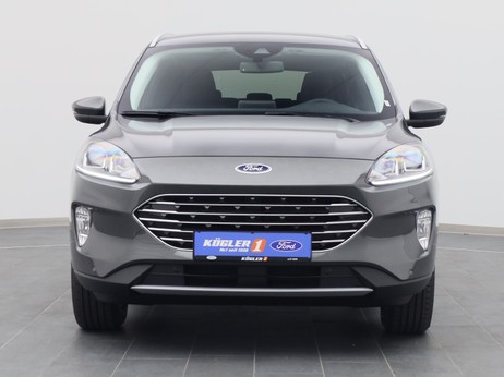 Frontansicht eines Ford Kuga Titanium 190PS Full-Hybrid Aut. 4x4 in Magnetic Grau 