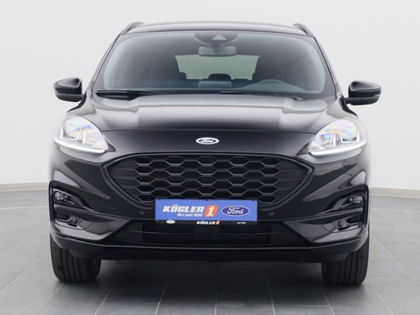 Frontansicht eines Ford Kuga ST-Line 225PS Plug-in-Hybrid Aut. in Agate Black 