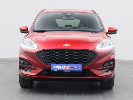 Frontansicht eines Ford Kuga ST-Line X 225PS Plug-in-Hybrid Aut. in Lucid Rot 