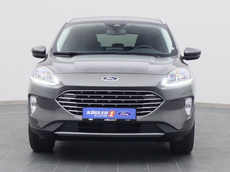 Frontansicht eines Ford Kuga Titanium X 190PS Full-Hybrid Aut. 4x4 in Magnetic Grau 